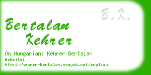 bertalan kehrer business card